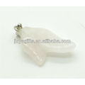 Double leaves shape rose quartz pendant gemstone pendant